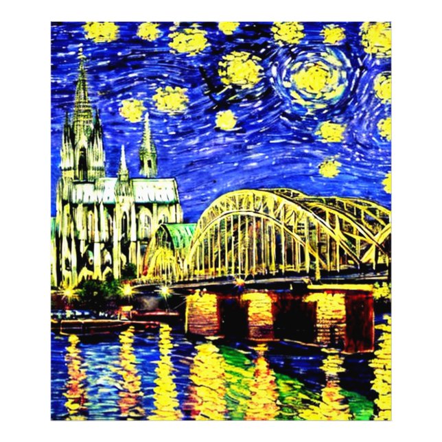 Foto Catedral de Starry Night Cologne Alemanha (Frente)