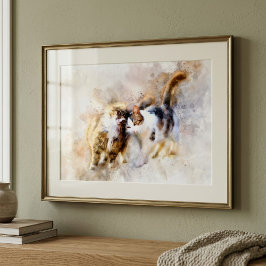 Foto Cats Best Friends Forever Watercolor