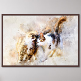 Foto Cats Best Friends Forever Watercolor