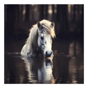 Foto Cavalo Branco no Lago