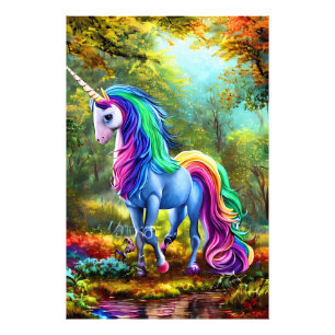 Foto Cavalo Colorido Unicórnio na Floresta-46567