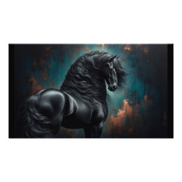 Foto Cavalo de Guerra Gótico do Cavalo da Frísia poster