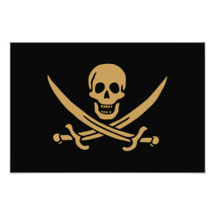 Foto Caveira e Cutelo de Ouro Asteca Pirata Calico Jack