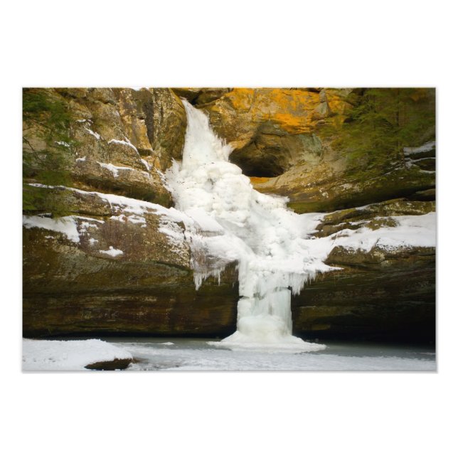 Foto Cedar Falls no inverno, Hocking Colinas, Ohio (Frente)