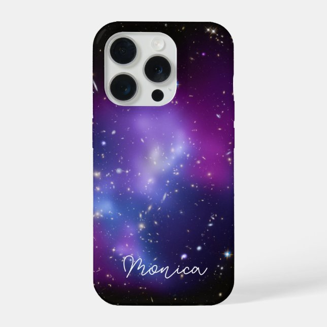 Foto Celestial Personalizada da Galáxia Roxa (Verso)