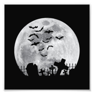 Foto Cemitério de lua cheia de Halloween Cemitério de c