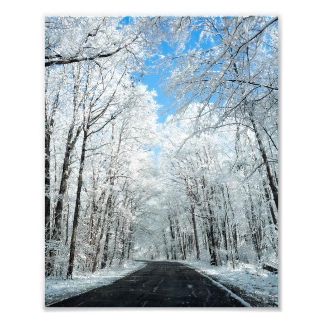 Foto Cena de Snowy Winter Road (Frente)