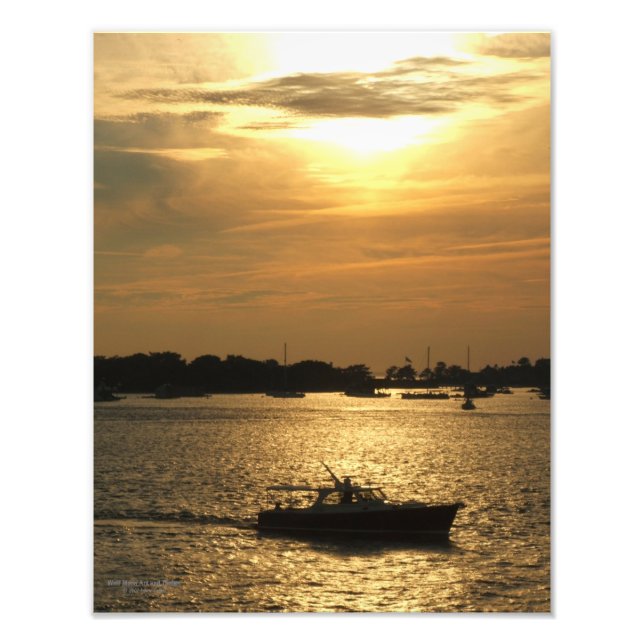 Foto Cena do Barco do Porto Tarde da Noite Sol Atrás da (Frente)