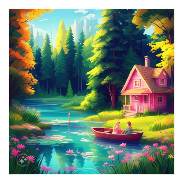 Foto Cenário natural com algodão rosa (Frente)