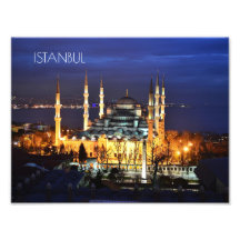 Cenário Noturno da Mesquita Azul de Istambul Turqu