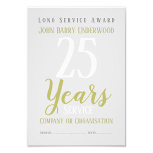 Foto Certificado de Prêmio de Serviço Longo