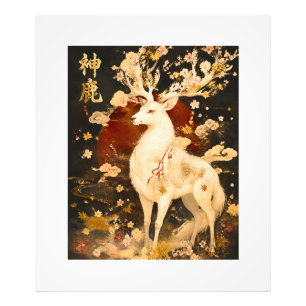 Foto Cervo Branco Celestial Arte da Mitologia Japones