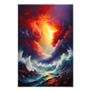 Foto Céu de Fiery e Mar Arrastão - Arte Dinâmica de Cap