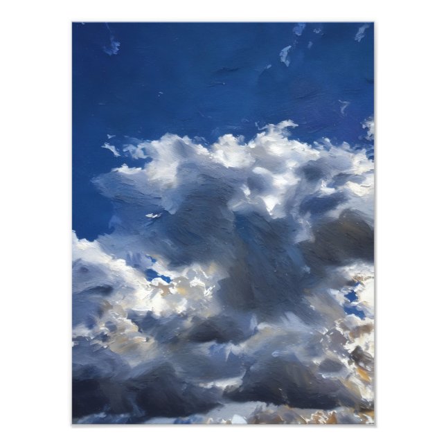 Foto Céu Dramático Com Nuvens Brancas Em Um Azul Vibran (Frente)