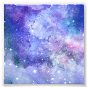 Foto Céu Estrelado de Aquarela Roxa Amante do Espaço Ga