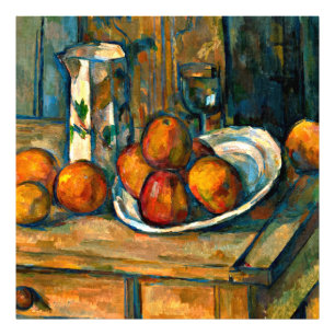 Foto Cezanne - Natureza-morta com Jarro de Leite e Frut