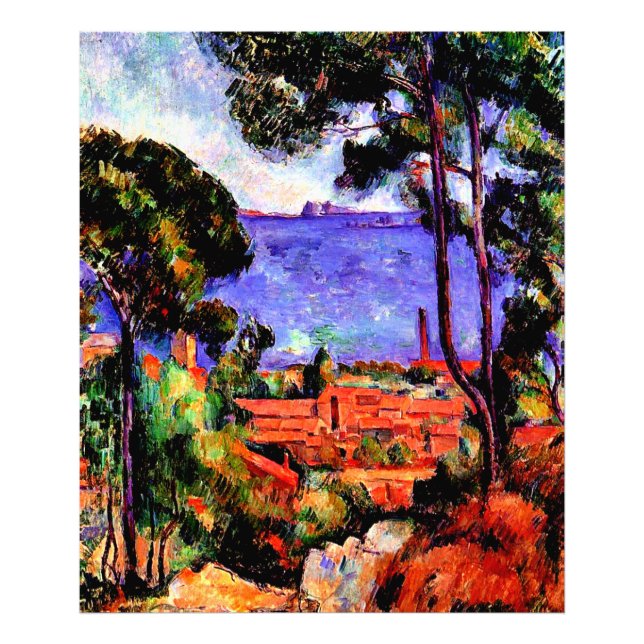 Foto Cezanne - Vista através das Árvores (Frente)