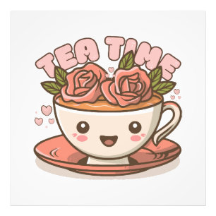 Foto Chá Rosa Hora do Chá Kawaii