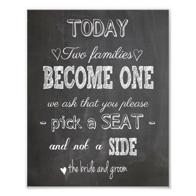 Foto Chalkboard Wedding assina duas famílias se tornam  (Frente)