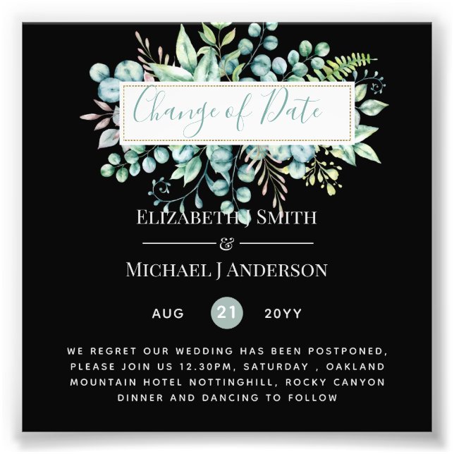 Foto Change of Plans Date Greenery Eucalyptus Event (Frente)