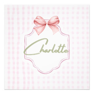 Foto Charlotte Laço Rosa Personalizado e Impressão Xadr