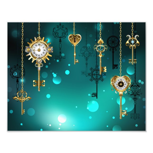 Foto Chaves de Esqueleto Anticas em Fundo Verde (Frente)