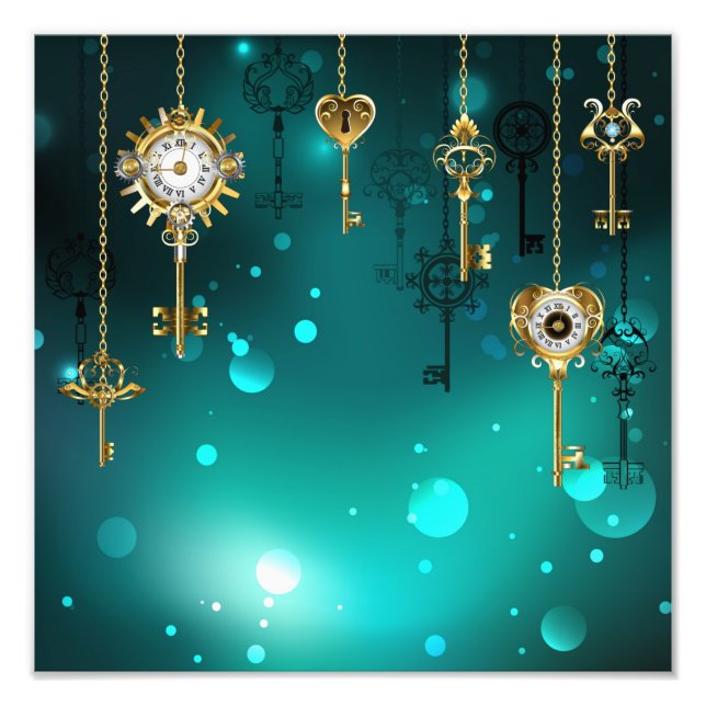 Foto Chaves de Esqueleto Anticas em Fundo Verde (Frente)