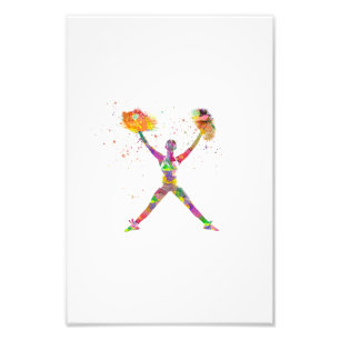 Foto Cheerleader desportivo em aquarela