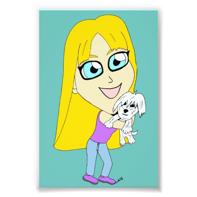 Foto Chibi com um filhote (Frente)