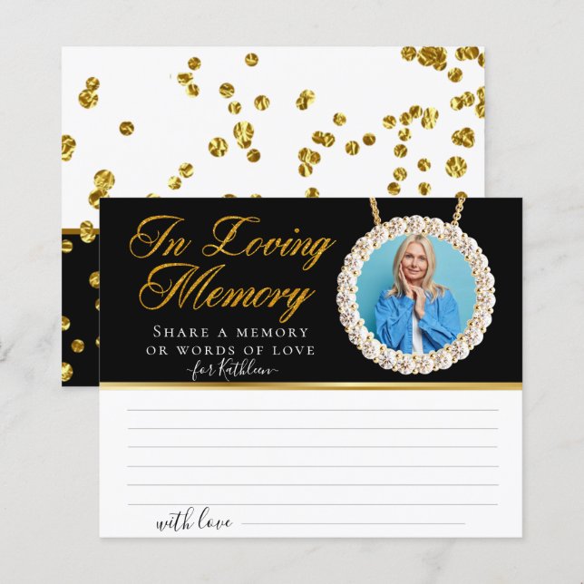 Foto Chic Elegante Compartilhar uma Placa Funeral  (Frente/Verso)