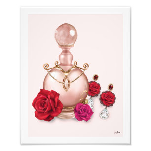 Foto Chic Fashion Rosa de perfume Dourado Alças de garr