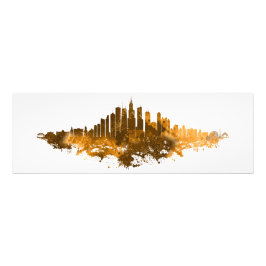 Foto Chicago City Skyline Watercolor em laranja