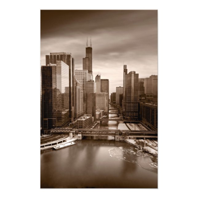 Foto Chicago City View Tarde BW (Frente)