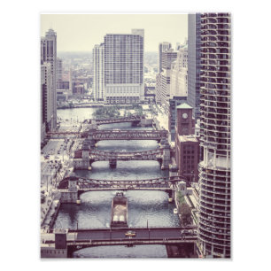 Foto Chicago River Wacker Drive, Chicago, Illinois