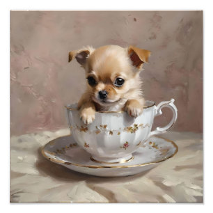 Foto Chihuahua Puppy em um Teacup,