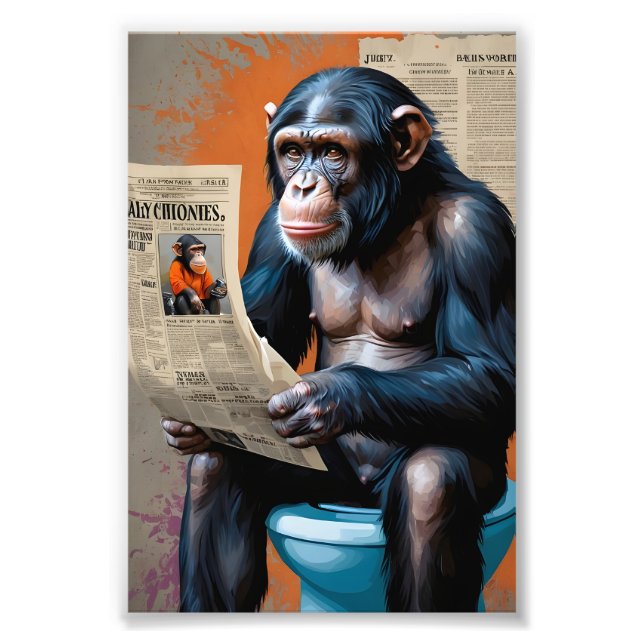 Foto Chimp King na Pop Art - Realismo Negrito e Dinâmic (Frente)