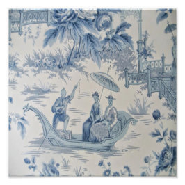 Foto Chinoiserie chinesa azul e branca oriental