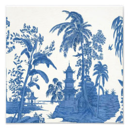 Foto Chinoiserie chinesa azul e branca oriental
