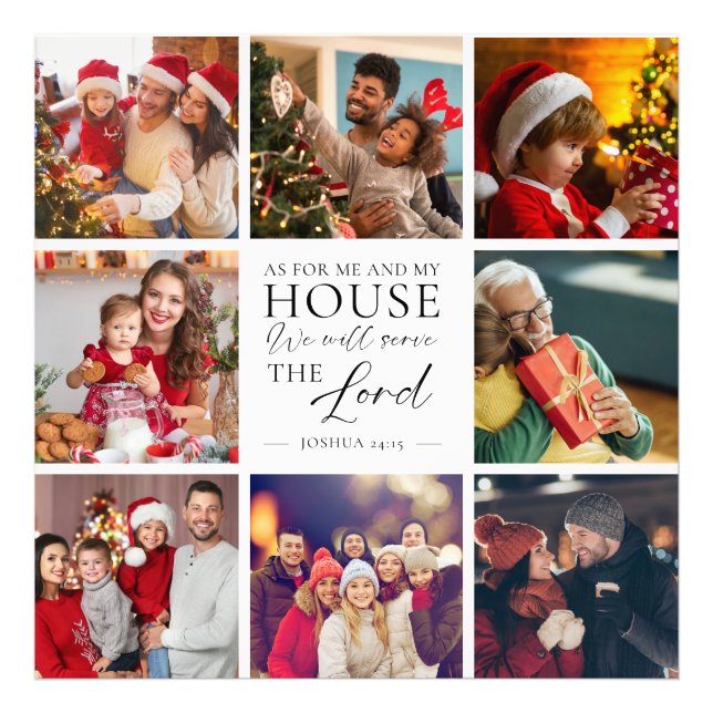 Foto Christian Family Photo Joshua 24:15 Bible Verse (Frente)