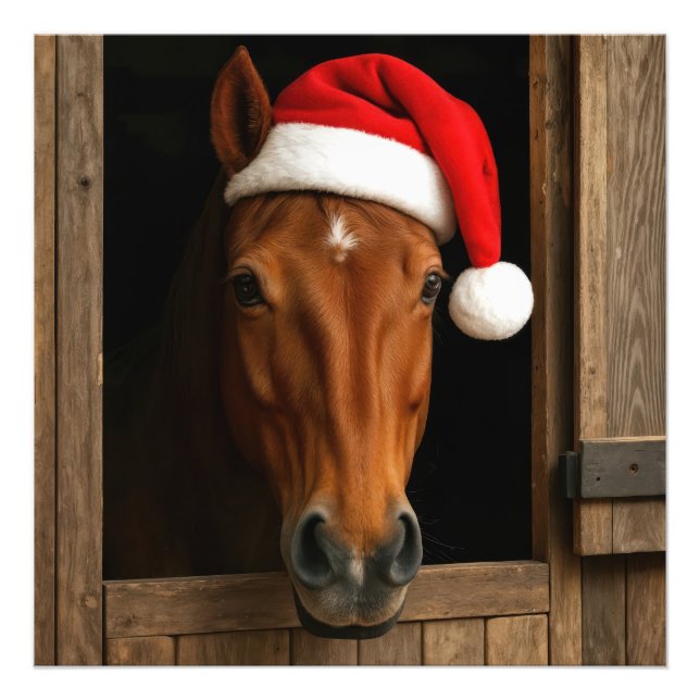 Foto Christmas Horse In Stable Window (Frente)