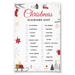 Foto Christmas Scavenger Hunt Checklist Art