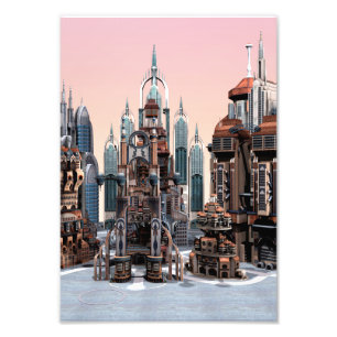 Foto Cidade de Fantasia Futurista Arte de Horizonte de 