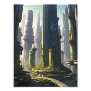 Foto cidade verde futurista