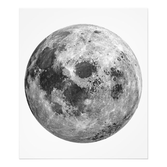 Foto Ciência da Astronomia Espacial legal com Lua Cheia (Frente)
