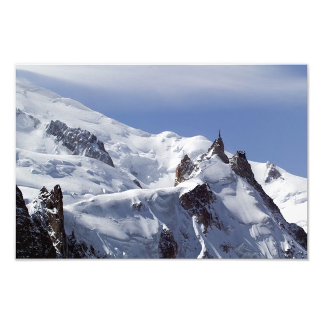 Foto Cimeira do Monte Branco e de L'Aiguille Du Midi (Frente)