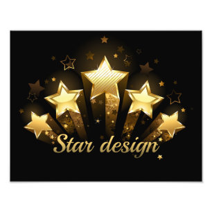 Foto Cinco estrelas douradas a preto