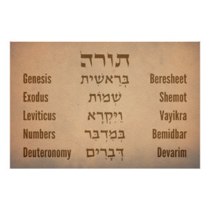 Foto Cinco livros da Torá/Bíblia em inglês hebraico