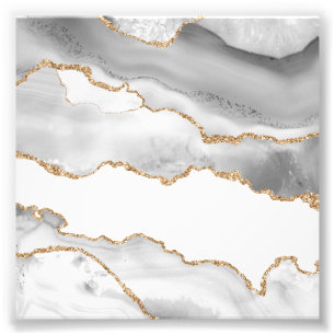 Foto Cinza Glusco Branco Agato Refinado Ouro Brilhante