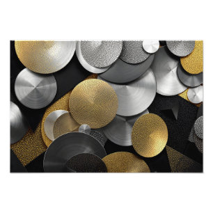 Foto Círculos Geométricos Modernos em Dourado e Prata
