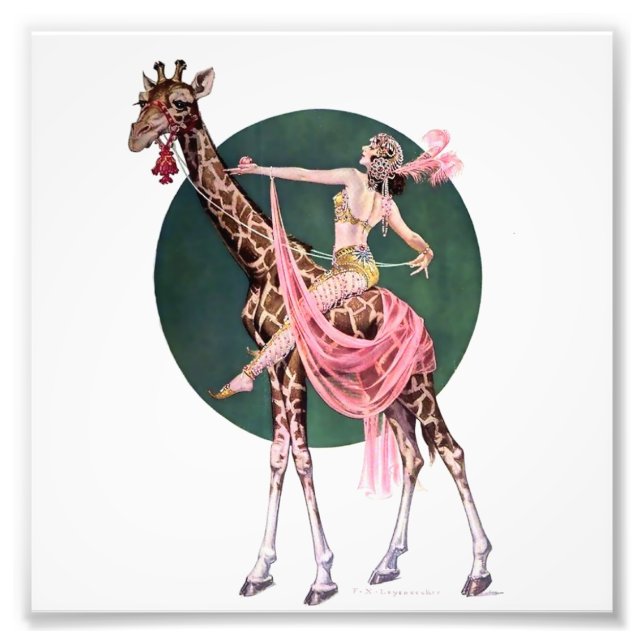 Foto “Circus Giraffe Rider” by FX Leyendecker (Frente)